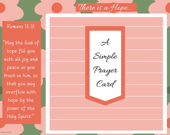 Tarjeta de solicitud de oración simple / PDF imprimible / Tarjeta de notas con líneas en blanco