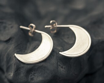 Luna Blades- Moon Crescent Sterling Silver Stud Earrings