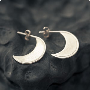 Luna Blades Moon Crescent Sterling Silver Stud Earrings image 1