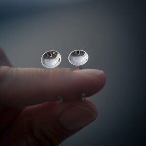 Sunken Gauged Earrings in Sterling Silver Shiny Circular Pool Ear Plug 12g 2mm image 6
