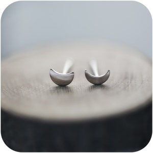 Luna Moon Crescent Sterling Silver Stud Earrings Mix and match image 2