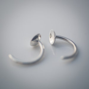 Sunken Gauged Earrings in Sterling Silver Shiny Circular Pool Ear Plug 12g 2mm image 7