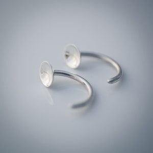 Sunken Gauged Earrings in Sterling Silver Shiny Circular Pool Ear Plug 12g 2mm image 5