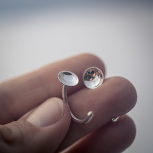 Sunken Gauged Earrings in Sterling Silver Shiny Circular Pool Ear Plug 12g 2mm image 9