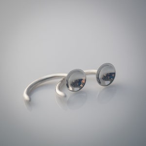 Sunken Gauged Earrings in Sterling Silver Shiny Circular Pool Ear Plug 12g 2mm image 2