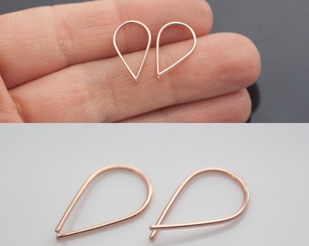 Looped - Small Simple Sleeper Earrings in 14k Rose Gold Filled