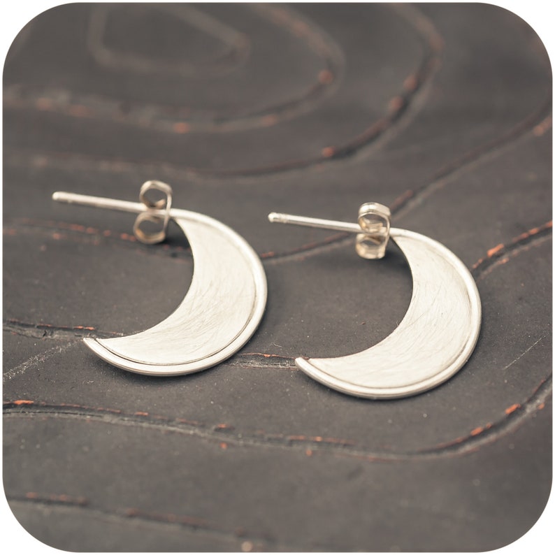 Luna Blades Moon Crescent Sterling Silver Stud Earrings image 6