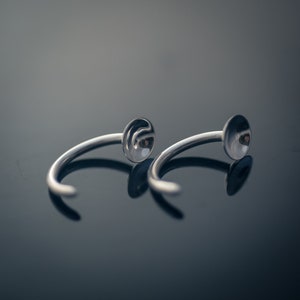 Sunken Gauged Earrings in Sterling Silver Shiny Circular Pool Ear Plug 12g 2mm image 1