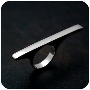 Sterling Silver Asymmetrical Bar Ring - Anique Ring
