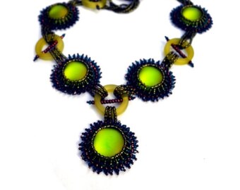 Liekulis Bead Embroidery Necklace- ENGLISH LANGUAGE - Beading Pattern