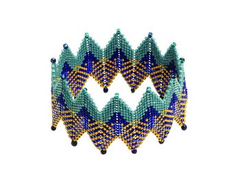 Rick-Rack Geometric Beadwork - ENGLISH LANGUAGE - Beading Pattern