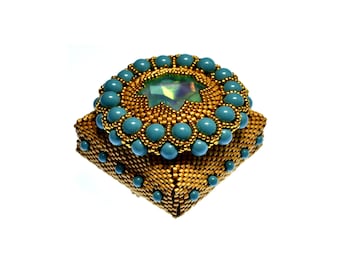 Peacock Pearl Box - ENGLISH LANGUAGE - Beading Pattern