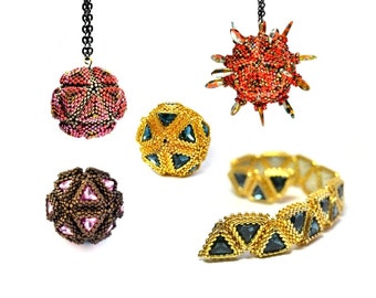 Icos Beaded Pendants & Beaded Bracelets - ENGLISH LANGUAGE - Beading Pattern