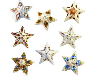 Adorned 3D Geometric Stars- ENGLISH LANGUAGE - Beading Pattern