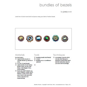 Bundles of Bezels ENGLISH LANGUAGE Beading Pattern image 2