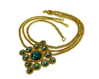 Tretze Crystal Necklace With Beaded Pendant & Rope - ENGLISH LANGUAGE - Beading Pattern