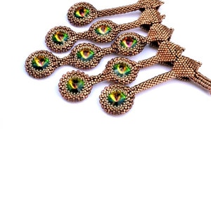Pretty Peacocks Beaded Necklace & Bracelet - ENGLISH LANGUAGE - Beading Pattern