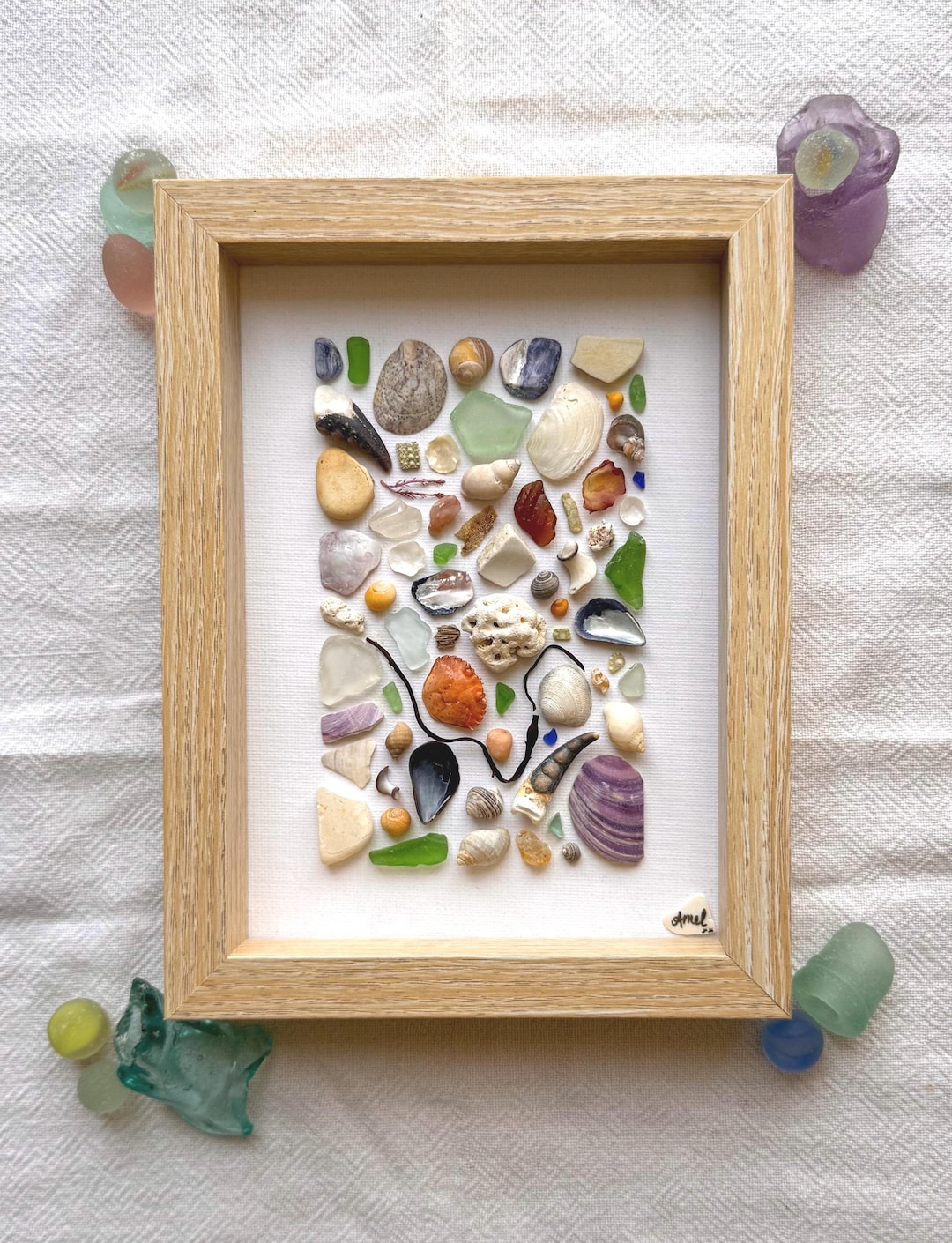 Handmade Coastal Beach Mosaic Art, Nova Scotia Beach Treasures ...