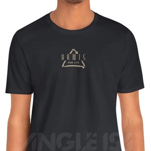 Arnis for Life Graphic Tee over a Triangle icon of Filipino Swords on Unisex Jersey Short Sleeve Tee