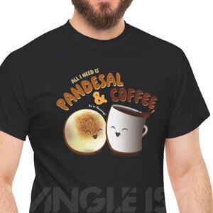 Pandesal & Coffee - Fun Filipino - Foodie - Pinoy Pinay Graphic Tee on Unisex Heavy Cotton Tee