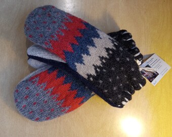Mountain Peaks Upcycled Wool Sweater Mittens