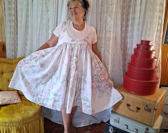 Lilacs and Roses  Pinafore Dress