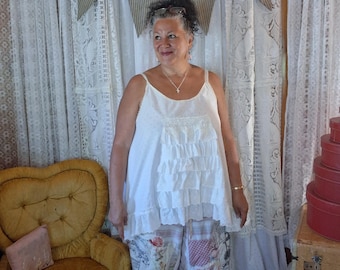 Andrea Ruffed Upcycled Cotton Cami