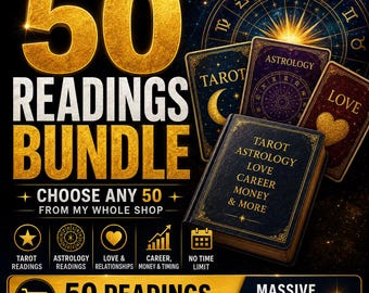 50 Tarot and Astrology Reading Bundle. Choose Any personalized Tarot, Astrology or Combined Readings From My Shop