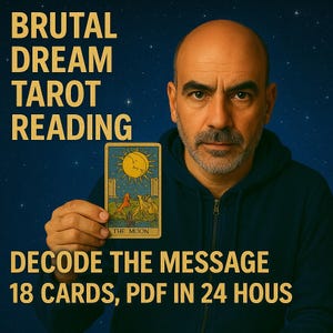 Lecture de tarot de rêve brutal : décoder le message, 18 cartes, PDF en 24 heures