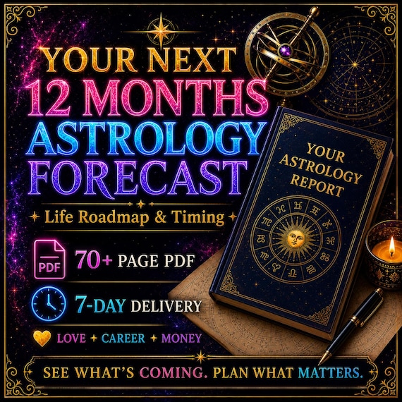 Personalized 12-Month Astrology Forecast, Birth Chart Reading (PDF)