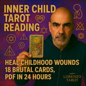 Tarot-Lesung Inneres Kind — Heile Kindheitswunden, 18 Brutale Karten, PDF in 24 Stunden