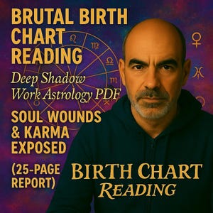 Lectura Brutal de la Carta Astral — Astrología Profunda de la Sombra (PDF), Heridas del Alma y Karma al Descubierto (Informe de 30 páginas)
