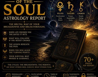Dark Night of the Soul Astrology Reading. Pluto, Saturn & Chiron Transits  70+ Page PDF in 72h