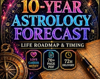 10-Year Astrology Forecast. Life Roadmap, Major Transits, Timing & Destiny Cycles. 70+ Page PDF