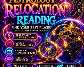 Astrocartography Relocation Map,  Accurate Vedic & Western Prosperity Astrology Reading,  70+ pages PDF