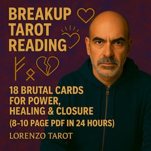 Lettura dei Tarocchi sulla Rottura - 18 Carte Brutali per Potere, Guarigione e Chiusura (PDF da 8-10 pagine in 24 ore)