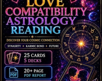 Synastry Astrology Reading. Love Compatibility, Karmic Bond & Relationship Future | 70+ Page PDF in 72h