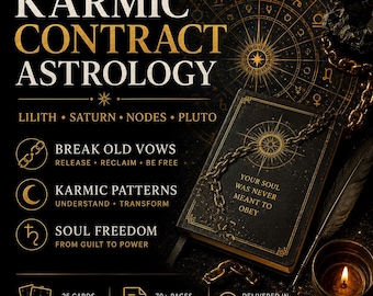 Karmic Contract Astrology Reading.  Lilith, Saturn, Nodes & Spiritual Freedom.  70+ Page PDF