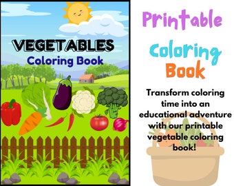 Printable Vegetable Coloring Book with Extra Stickers for Children