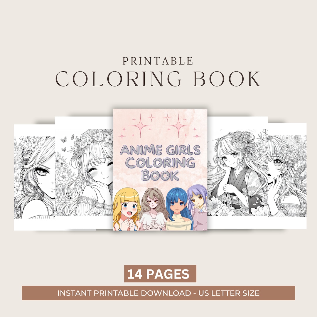 Anime Coloring Book for Adults | Stress Relief | Detailed Manga Art ...