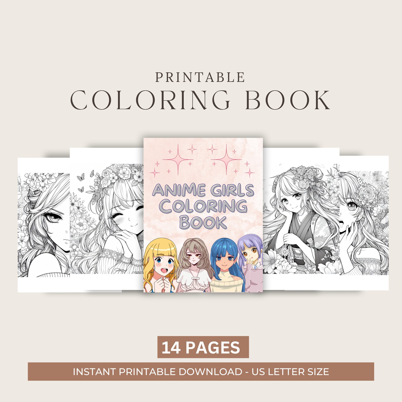 Anime Coloring Book for Adults | Stress Relief | Detailed Manga Art ...