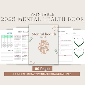 2025 Mental Health Bundle | Digital Self-Care Wellness Toolkit | Journals, Trackers, Worksheets Planners | Instant Download PDF Mindfulness