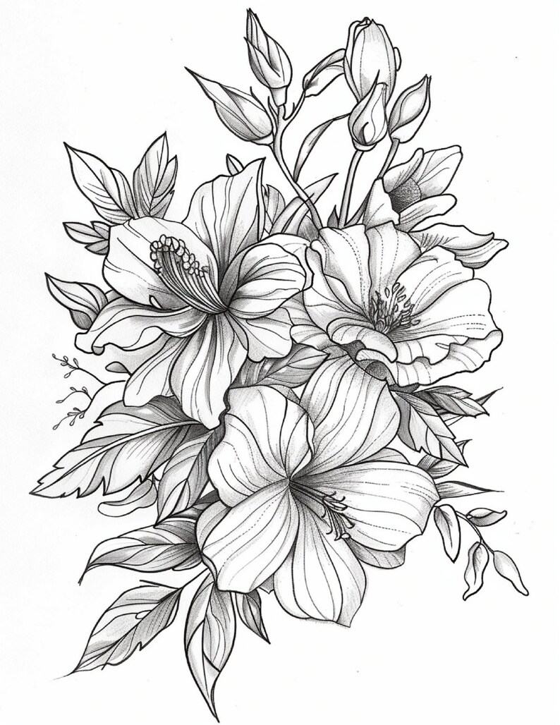 Printable Adult Flower Coloring Book | Stress Relief/relaxation ...