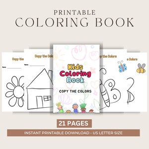 Kids Coloring Book: Fun & Educational Pages | Printable Activity Sheets | Instant Download Art Children | Printable Coloring Digital Pages