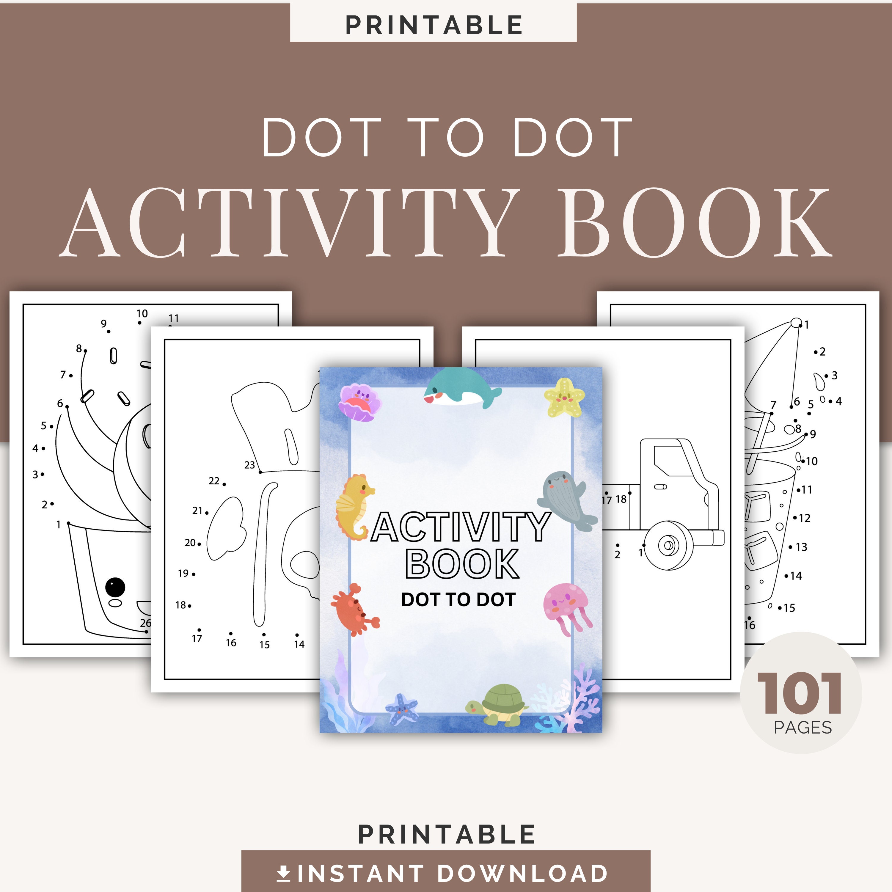 Educational Connect the Dots Kids Fun Learning Activity Workbook ...