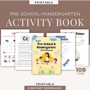 Educational Pre school/Kindergarten Workbook Kids Fun Learning Digital Activity Book Instant Practice Printable pages home schooling math