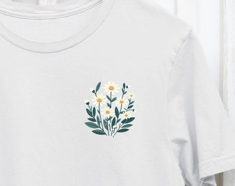 Kleines Gänseblümchen, Blumen, Sommer, kleines Abzeichen Grafik-T-Shirt