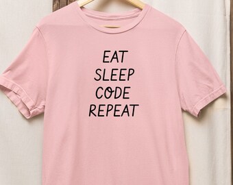 Eat Sleep Code-Wiederholung, Programmieren, Love Island, Computer, Software, Maschinentechnik T-Shirt