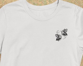 Niedliche Bienen, Bienen lächelnd, niedlicher Imker, glückliche Bienen, Taschenbienen, summende Bienen T-Shirt