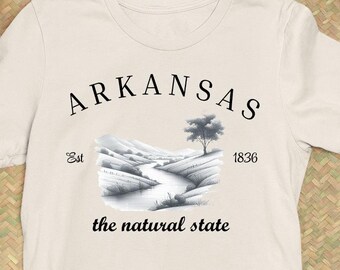 Arkansas, der natürliche Zustand, schöne Landschaft, natürliche Himmel, Arkansas Zustand Slogan-T-Shirt